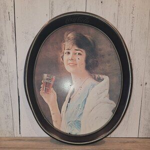 Vintage Coca Cola Oval Metal Tray / Vintage Coca Cola Serving Tray